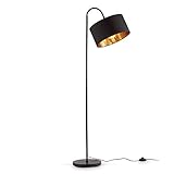 B.K.Licht - Stehlampe Vintage mit Fußtaster, Lampenschirm aus Stoff,...