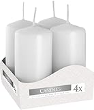 Candle Votivkerzen-Set, 9H, 40/80, 4 Stück, Wachskerzen, Weiß, 8 cm x 3,8...