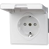 Kopp Standard Unterputz Feuchtraum Steckdose mit Klapp-Deckel, UP FR, IP44,...