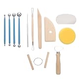 Supvox 2 Satz Töpferwerkzeuge Tonmodellierwerkzeuge mit Holzgriff und...