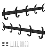 2 Stück Garderobenhaken, Kleiderhaken Wand Edelstahl mit 5 Haken,...