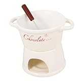SOLUSTRE Set Schokoladenschmelzofen Butterfondue Gabeln Keramik...