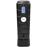 YourCasa Regentonne [Tower] 120L mit Standfuss, Deckel & Wasserhahn -...