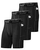 Runhit 3er Pack Herren Kompressionsshorts mit Taschen,...