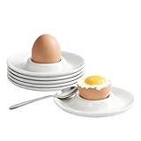 ORAGKE 6er Set Eierbecher Plastik Stapelbar, Eierbecher Weiß Kunststoff,...