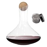 Intirilife Glas Karaffe mit 1.8 Liter für Rotwein mit Reinigungsperlen -...