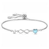 Kraven Infinity Armband Damen 925 Silber, Unendlichkeit Herz Zirkonia...