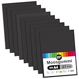 perfect ideaz • 27 Blatt Moos-Gummi DIN-A4 (Schwarz), 21 x 29,7 cm (2 mm...