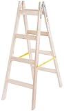 STREND PRO Holzleiter 4 Stufen 1,27m | IDEAL Malerleiter Holz für...