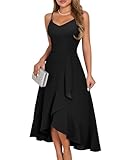 DRESSTELLS Schwarzes Kleid Damen Elegant Cocktailkleid Festlich Träger...