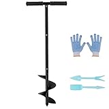 Aedcbaide Garten Handerdbohrer Set, Ø 150 mm Erdlochbohrer mit...