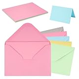 Briefumschläge mit Karten Blanko, 50er Set Umschläge Faltkarten zum...