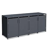 DEGAMO Mülltonnenbox 4-er Mülltonnenhaus MÜNCHEN für 4X Tonnen 120 und...