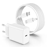 iPhone 14 Schnellladegerät, 20W USB C Ladegerät mit Ladekabel original 2M...