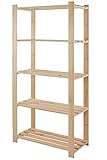 MODO24 Holzregal Keller- Lager- Küchenregal Ständer H. 150-220cm Serie B...
