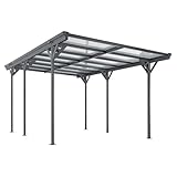 Juskys Carport mit Flachdach 5x3 m - Überdachung aus Aluminium mit...