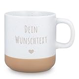 GRAVURZEILE Gravierte Steingut Tasse - Wunschtext - Personalisiert mit...