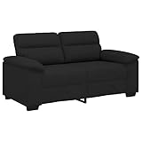 Eleganz Futon Sofa 120 cm Schwarz Stoff 2-Sitzer für kleine Räume |...
