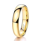 Zakk Ring Damen Herren 2mm 4mm 6mm 8mm Gelbgold Wolfram Poliert Schmal...