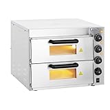 Royal Catering RCPO-3000-2PS-1 Pizzaofen elektrisch 2 Kammern Pizzabackofen...