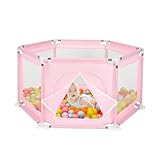 Queiting Baby Laufstall Netz-Seitenfenster Sechseckiger Gitterzaun...