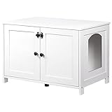 HOOBRO Katzenschrank, Katzenklo Schrank, Katzenhaus mit Tür und separater...