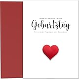 Pusteblume Grusskarten Geburtstagskarte A5 mit rotem Stoffherz – Du bist...