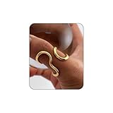 Mrltau Ringe Gold Wasserfest, Asymmetrisch Ring Gold Damen, Dicke Chunky...