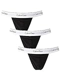 Calvin Klein Herren 3er Pack Strings Baumwolle mit Stretch, Schwarz (Black,...