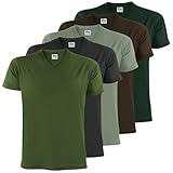 ALPIDEX Herren T-Shirts 5er Set mit V-Ausschnitt Shirts Basic Shirt...