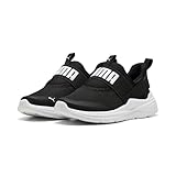 PUMA Soft Wired 2 Sliptech Ps Sneaker, Schwarz Weiß, 32 EU