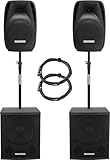 Pronomic 215S-212A Aktive PA-Anlage - aktives PA-Set mit 2X 15-Subwoofer...