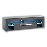GOAL TV-Lowboard in Matt Grau mit LED-Beleuchtung - hochwertiges TV-Board...