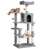 Feandrea Kratzbaum, 143 cm hoch, Katzenbaum, mehrstöckiges Katzenhaus, mit...