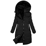 Generisch Winterjacke Damen Wintermantel mit Kapuze Reißverschluss...
