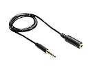 Klinkenverlängerung 3,5mm, Stecker an Buchse (4polig), schwarz, 2m, Good...