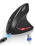 TECKNET Ergonomische Bluetooth Maus, Wiederaufladbar Kabellose Vertikale...