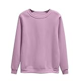 Langarmshirt Damen Pullover Einfarbig Sweatshirt Weihnachtspullover Langarm...