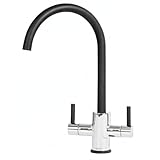 Genesis Küchenarmatur – Chromkörper mit schwarzem Auslauf, Doppelhebel,...