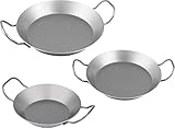 CHG Eisenpfannen Spar-Set, 3-TLG, Silber, 3-Einheiten, 20 cm, 24 cm, 28,5...