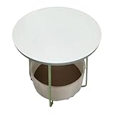 Relaxdays Beistelltisch, runder Couchtisch, mit Stoffkorb, HD 50x45cm,...