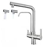 3 Wege Wasserhahn Ausziehbar,3 Wege Wasserhahn Küche Mit Brause, 360°...