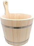 SudoreWell® Saunakübel 5 Liter aus Kiefernholz mit Kunststoffeinsatz und...