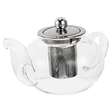 Milisten Teekanne mit Sieb aus Hitzebeständigem Glas 400ml Edelstahlfilter...