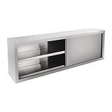 Royal Catering - Edelstahl Wandhängeschrank - 160 x 40 cm (LxB) - mit Zwei...