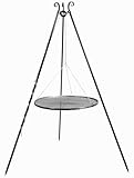 BENE ON FIRE Schwenkgrill, Dreibein-Gartengrill, Stahl, Schwarz, 60x60x180...