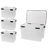 Kreher 4 Stück XL Lagerbox aus transparentem Kunststoff mit Dichtungsring...