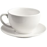 ionEgg Porzellan-Kaffeetasse mit Untertasse, 220 ml, für Cappuccino, Latte...