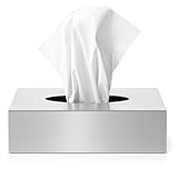 com-four® Kosmetiktücherbox aus Edelstahl - Taschentuchbox zur...