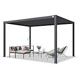 TOOLPORT PRIMEYARD Pergola 3x4 m Aluminium-Pfosten mit Lamellendach aus...